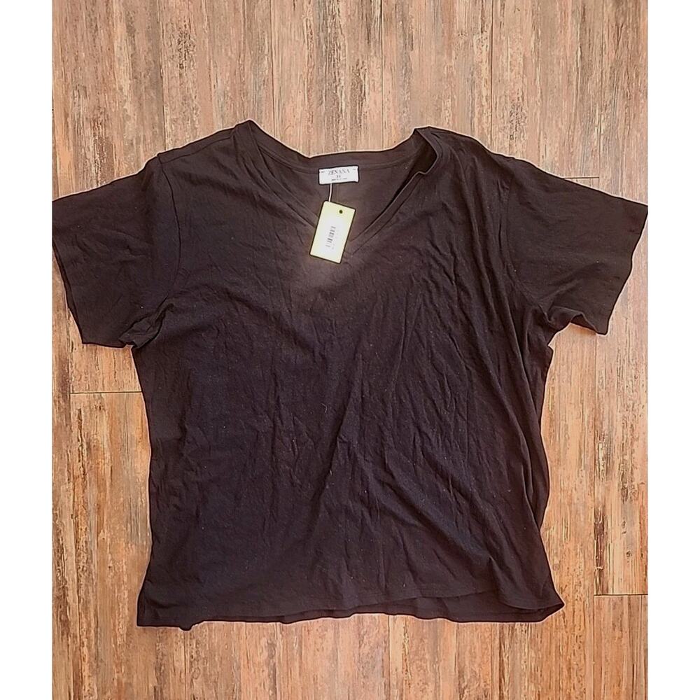 Zenana 100% Cotton Basic Black Shortsleeve Tshirt Womens Size 3X